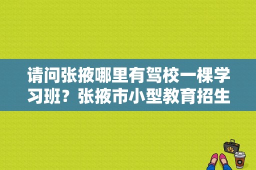 请问张掖哪里有驾校一棵学习班？张掖市小型教育招生公司
