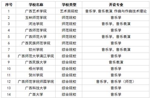 广西音乐生可以报的大专？（音乐教育专业在川招生大专）