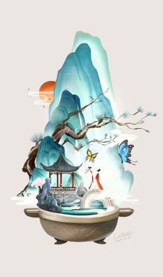 国风插画一般用到哪儿？（教育招生海报插画）
