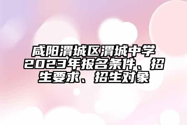 咸阳渭城中学2023年报名流程？（咸阳教育考试招生）