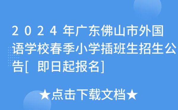 2023佛山民办小学插班生怎么报名？（佛山禅城教育招生）