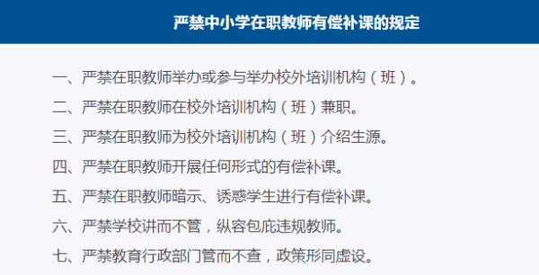 国家对禁止补课的新法律？（有偿招生 教育部）